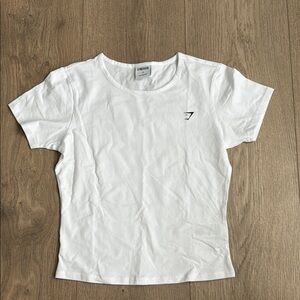 Gymshark White Fitted Short Sleeve T-Shirt